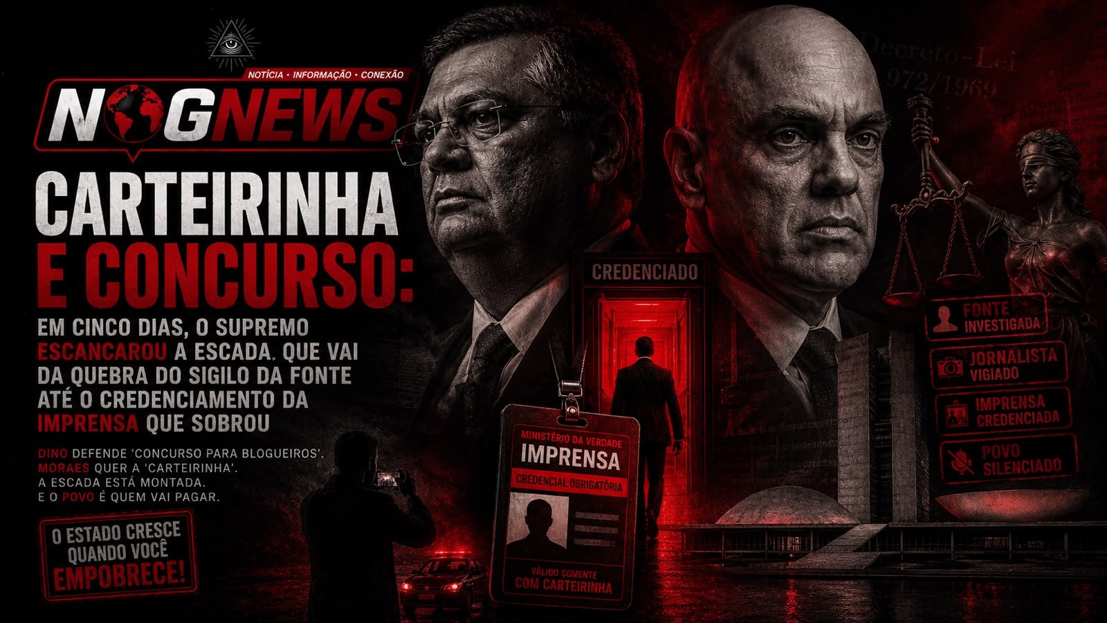 CARTEIRINHA E CONCURSO: EM CINCO DIAS, O SUPREMO ESCANCAROU A ESCADA QUE VAI DA QUEBRA DO SIGILO DA FONTE ATÉ O CREDENCIAMENTO DA IMPRENSA QUE SOBROU