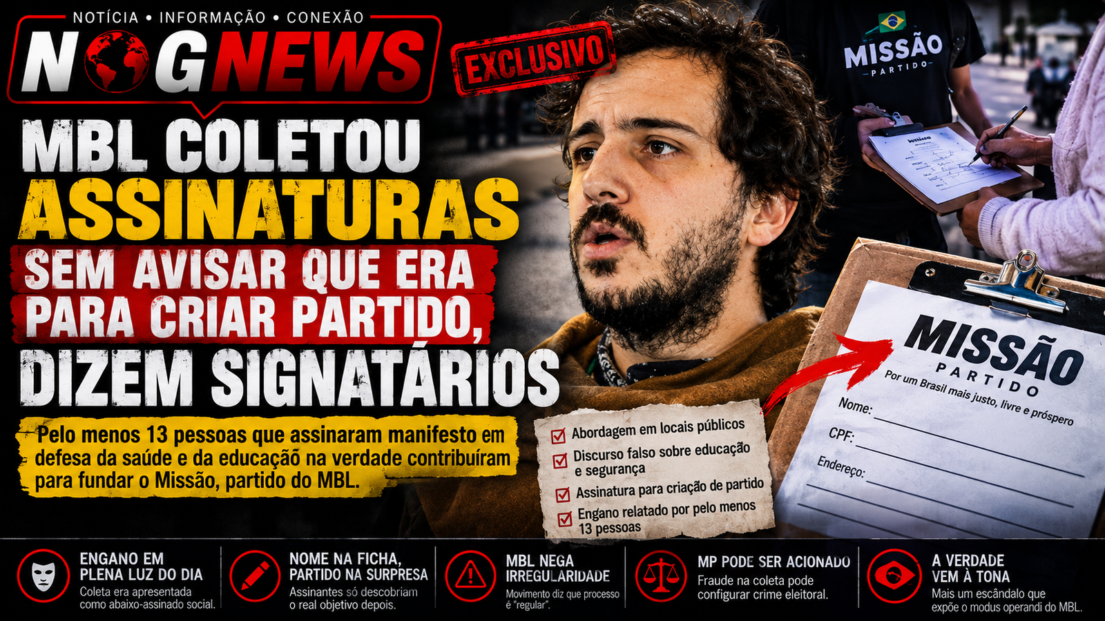 MBL COLETOU ASSINATURAS SEM AVISAR QUE ERA PARA CRIAR PARTIDO, DIZEM SIGNATÁRIOS