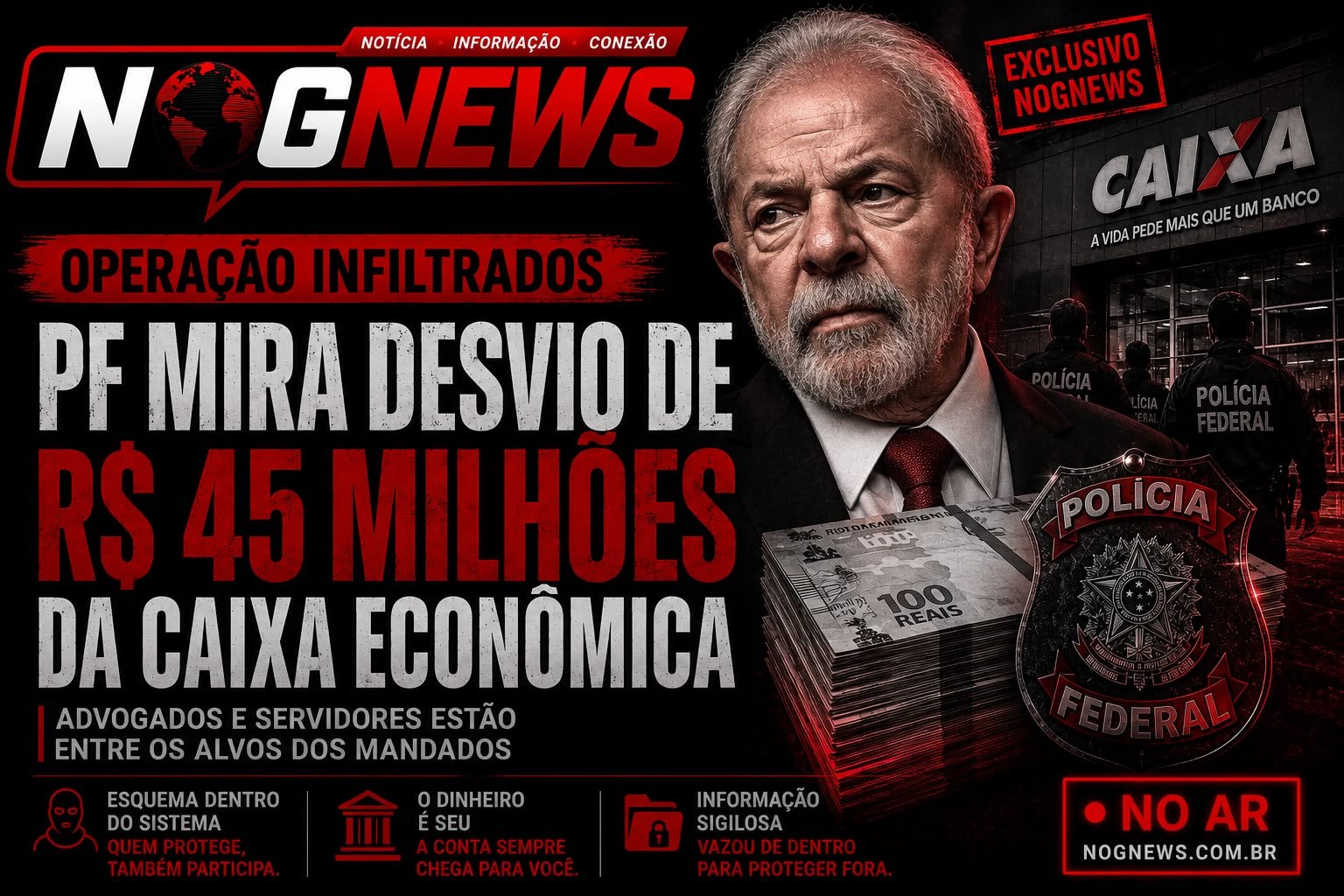 TIRARAM R$ 45 MILHÕES DA CAIXA. TINHA SERVIDOR PÚBLICO E ADVOGADO AVISANDO A QUADRILHA