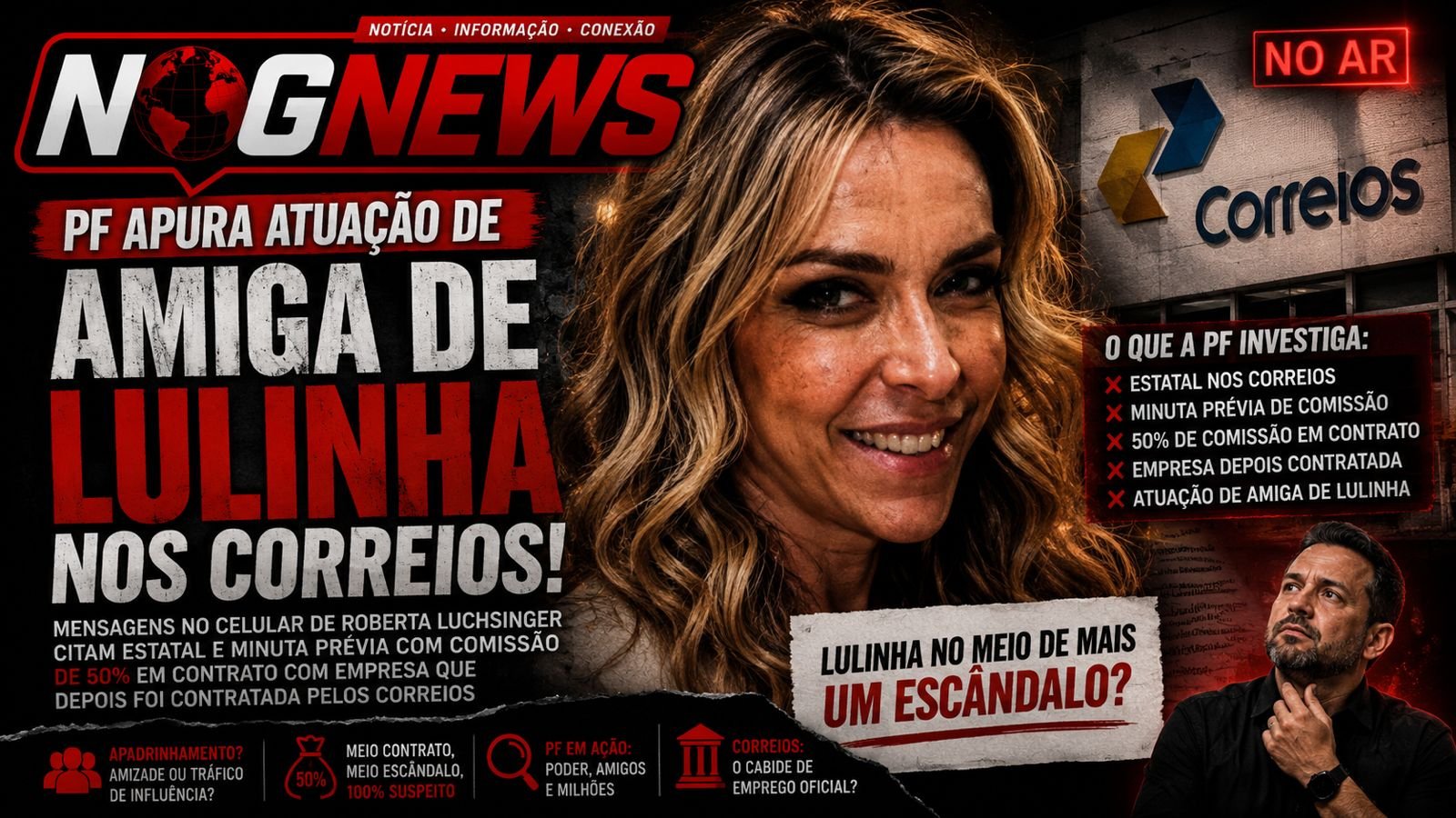 PF ACHA MINUTA COM COMISSÃO DE 50% NO CELULAR DA AMIGA DE LULINHA E MIRA CONTRATO DOS CORREIOS