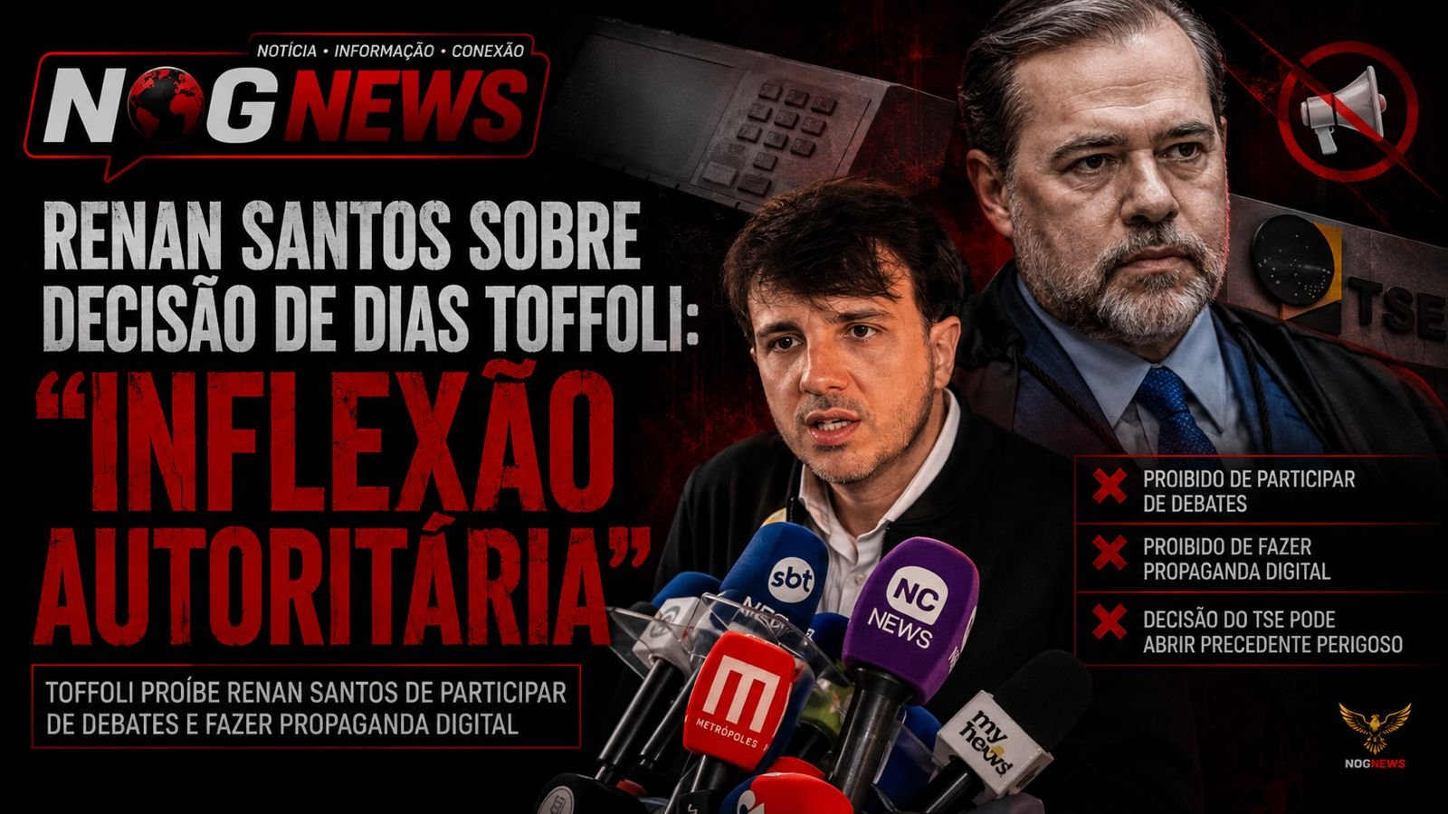 RENAN SANTOS CHAMA DECISÃO DE TOFFOLI DE "INFLEXÃO AUTORITÁRIA" E MARCA A DATA: 10 ANOS EXATOS DO IMPEACHMENT DE DILMA