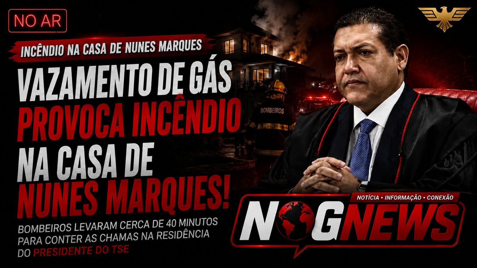 INCÊNDIO ATINGE A CASA DO PRESIDENTE DO TSE CINCO HORAS ANTES DE ELE COMEÇAR A JULGAR AS CANDIDATURAS DE LULA E FLÁVIO