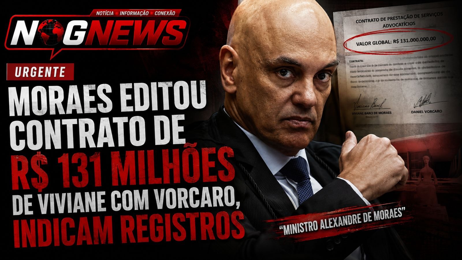 MORAES EDITOU O CONTRATO DE R$ 131 MILHÕES DO ESCRITÓRIO DA MULHER COM O BANCO MASTER