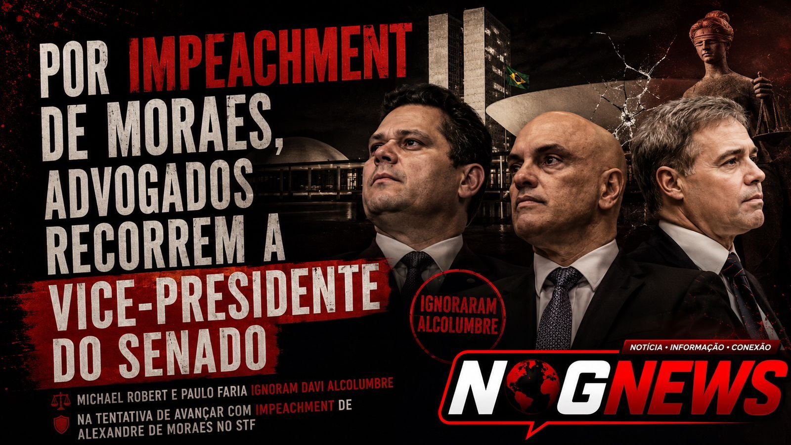 ADVOGADOS PULAM ALCOLUMBRE E ENTREGAM O IMPEACHMENT DE MORAES AO VICE-PRESIDENTE DO SENADO
