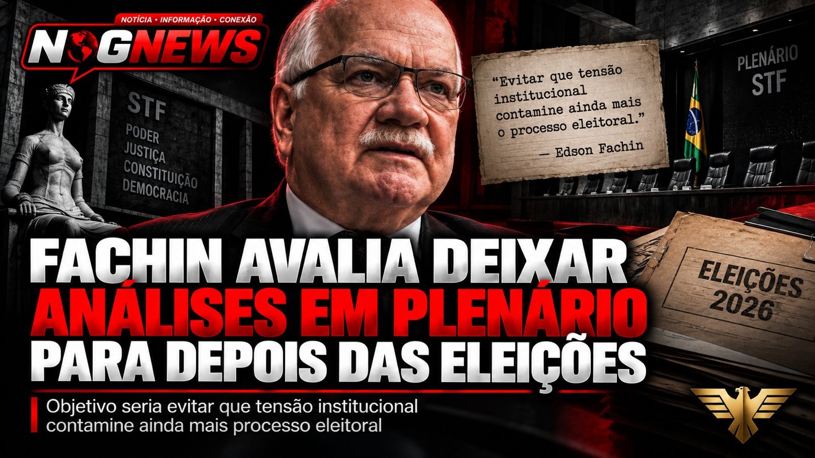 FACHIN AVALIA DEIXAR ANÁLISES EM PLENÁRIO PARA DEPOIS DAS ELEIÇÕES