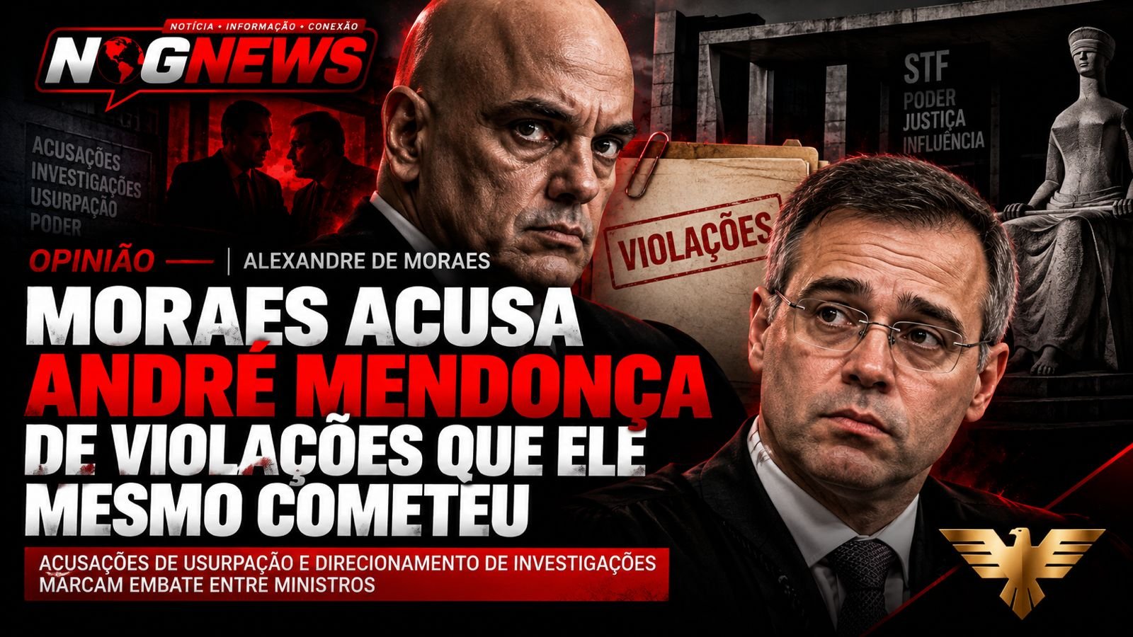 ALEXANDRE DE MORAES ACUSA ANDRÉ MENDONÇA DE VIOLAÇÕES QUE ELE MESMO COMETEU