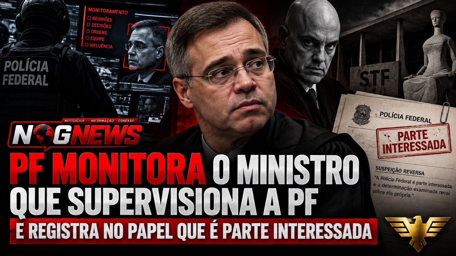 PF MONITORA O MINISTRO QUE SUPERVISIONA A PF E REGISTRA NO PAPEL QUE É PARTE INTERESSADA