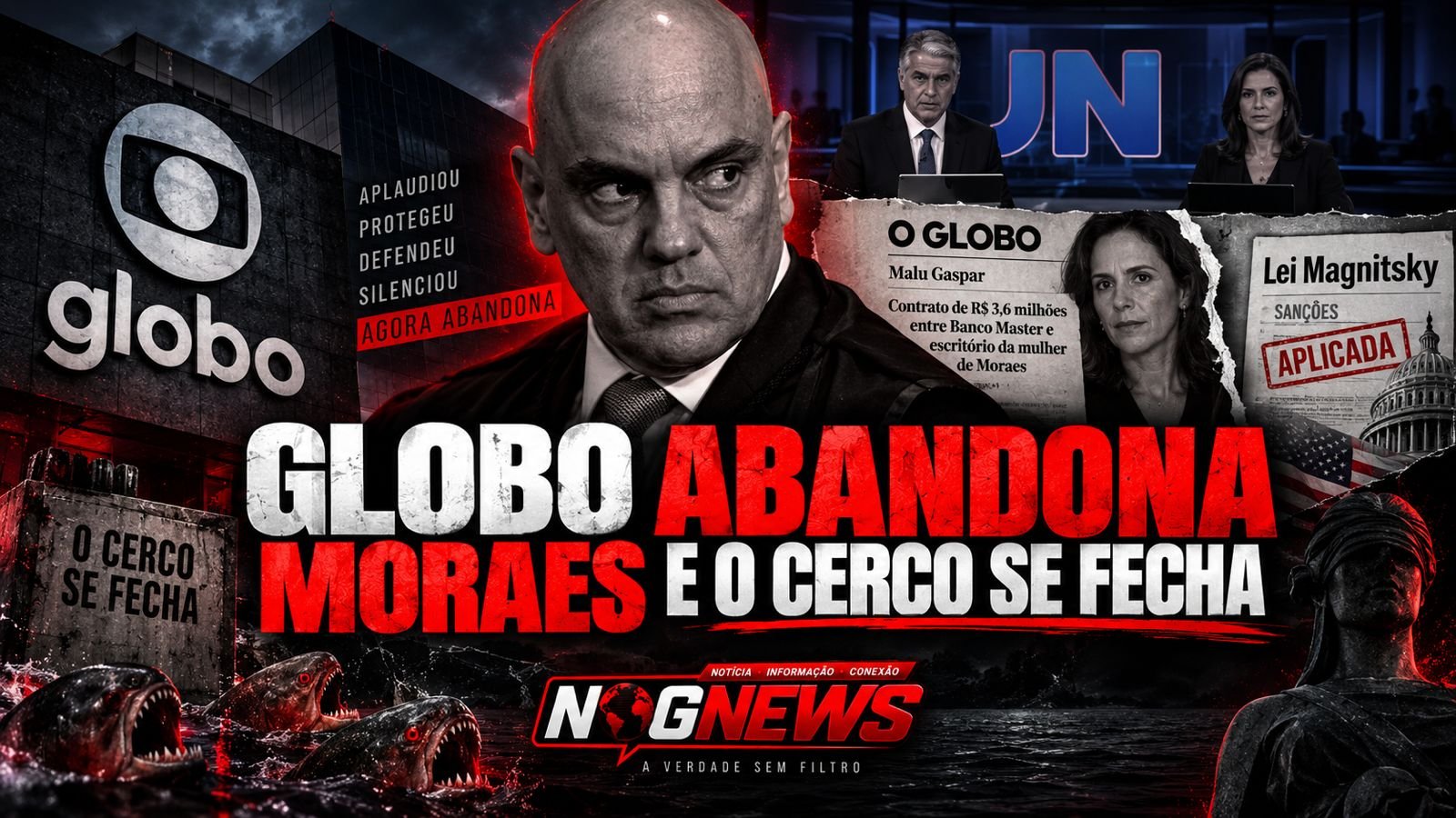 GLOBO ABANDONA MORAES E O CERCO SE FECHA