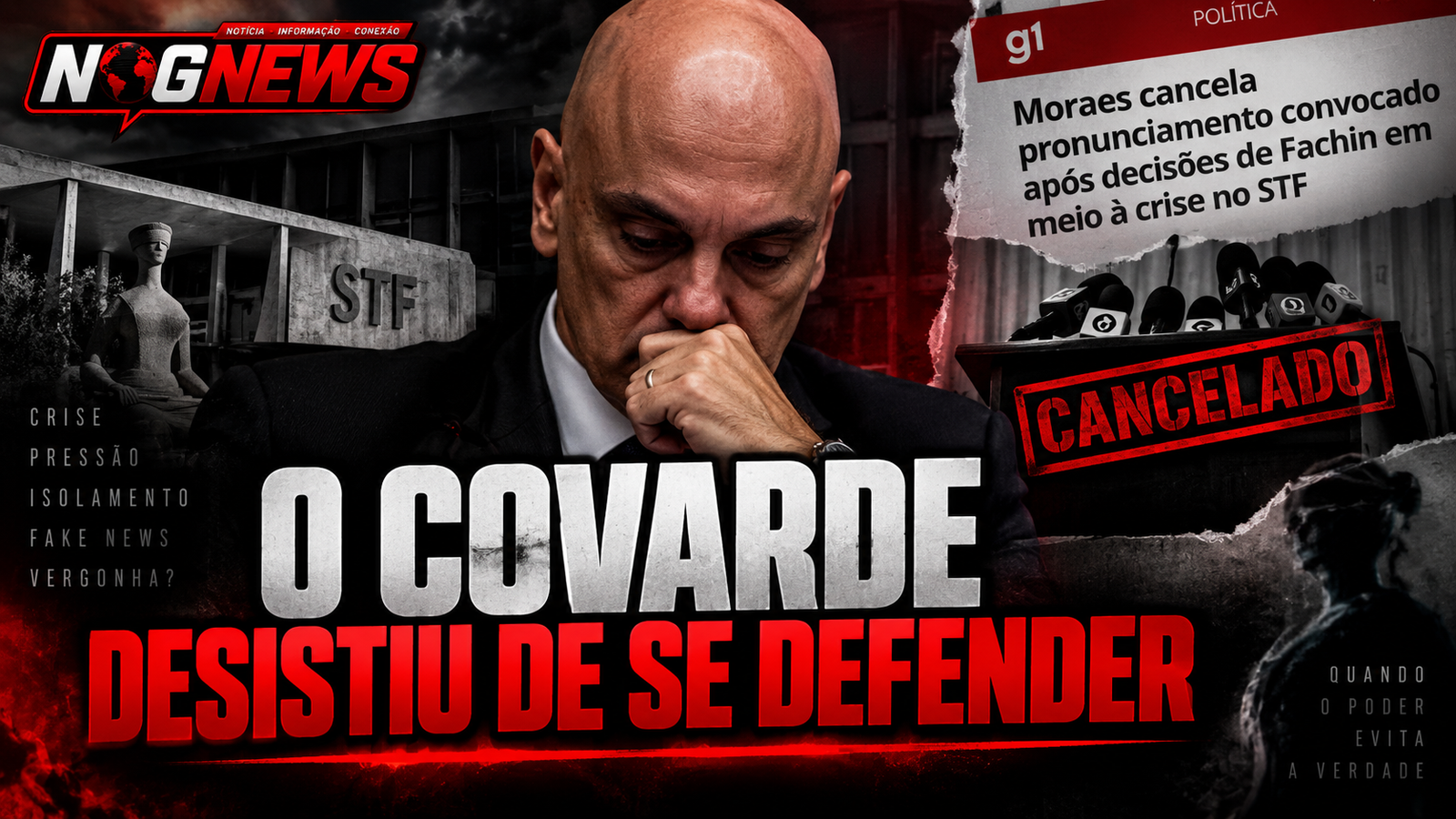MORAES CONVOCA A IMPRENSA PARA AS 11H, PROÍBE CÂMERAS E CANCELA A PRÓPRIA FALA UMA HORA DEPOIS