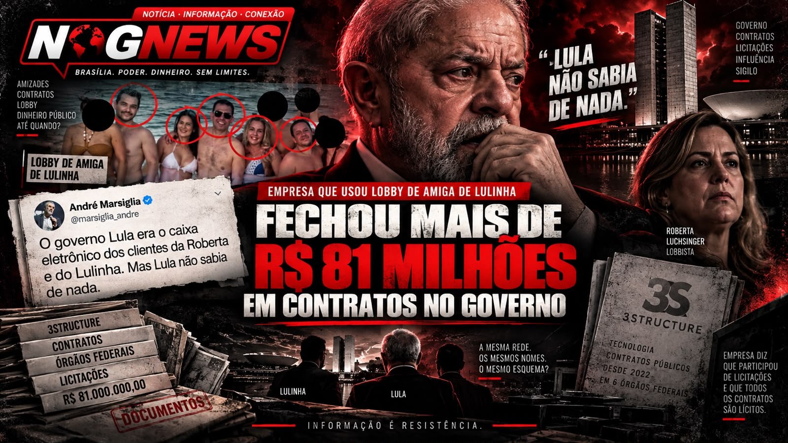 A EMPRESA QUE CONTRATOU A LOBISTA AMIGA DE LULINHA FECHOU R$ 81 MILHÕES EM CONTRATOS COM SEIS ÓRGÃOS FEDERAIS