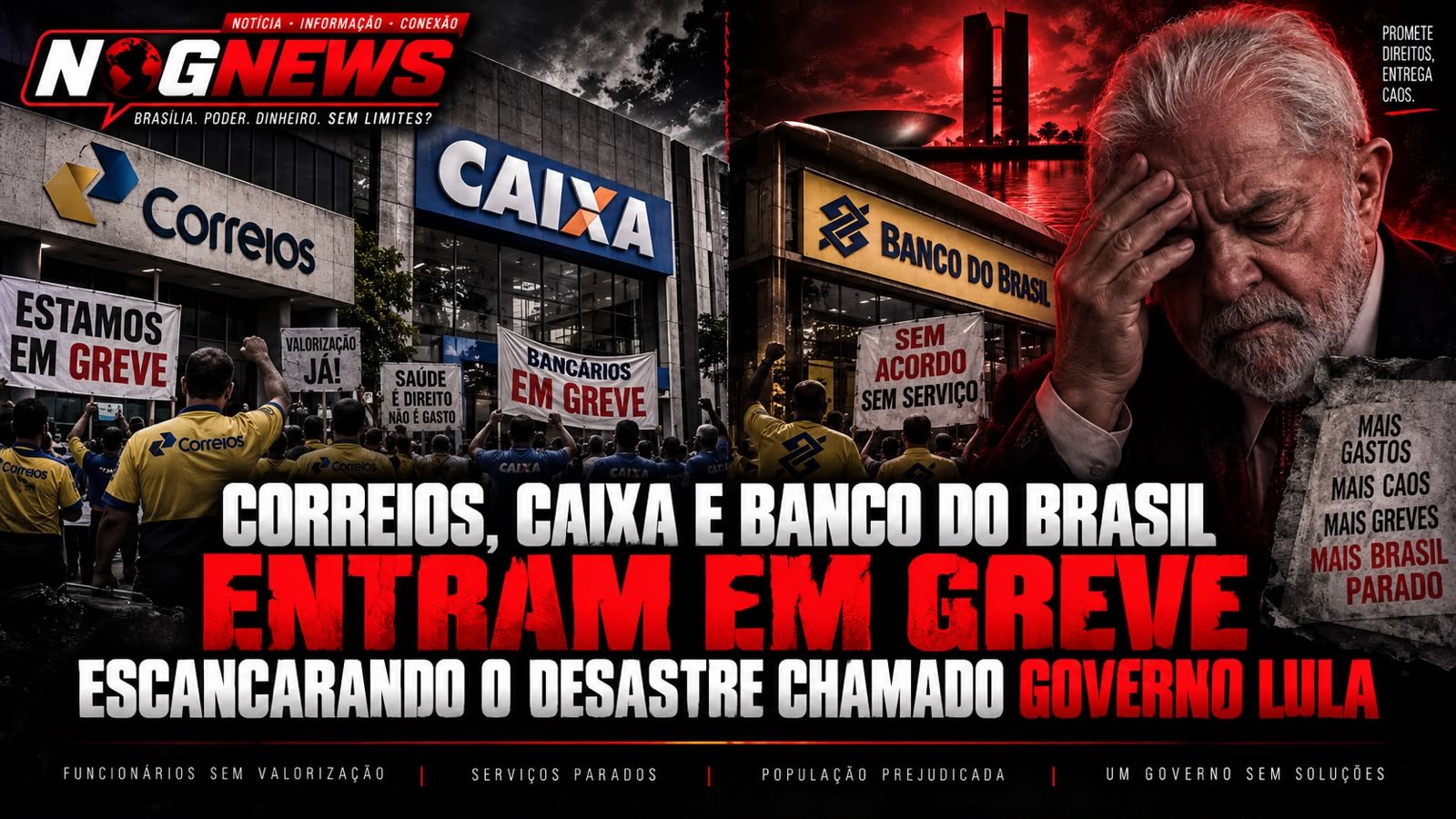 OS CORREIOS ENTRAM EM GREVE NACIONAL POR TEMPO INDETERMINADO DEPOIS DE FRACASSAR A MEDIAÇÃO NO TST