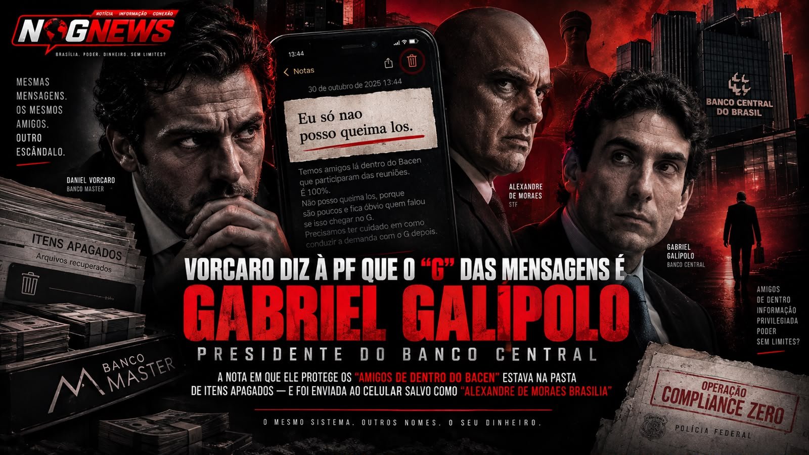 VORCARO DIZ À PF QUE O "G" DAS MENSAGENS É GABRIEL GALÍPOLO, PRESIDENTE DO BANCO CENTRAL
