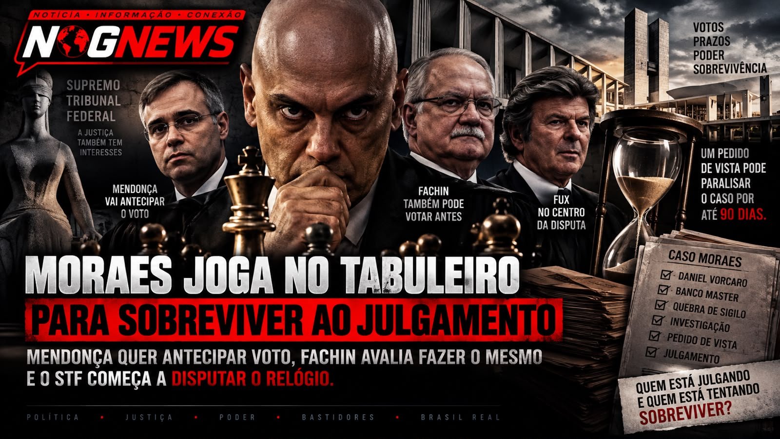 MORAES JOGA NO TABULEIRO PARA SOBREVIVER AO JULGAMENTO — E O STF COMEÇA A DISPUTAR O RELÓGIO