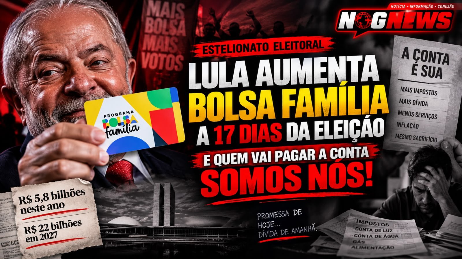 LULA DÁ AUMENTO DE 15% NO BOLSA FAMÍLIA A 17 DIAS DA ELEIÇÃO. O DINHEIRO CAI ENTRE O PRIMEIRO E O SEGUNDO TURNO