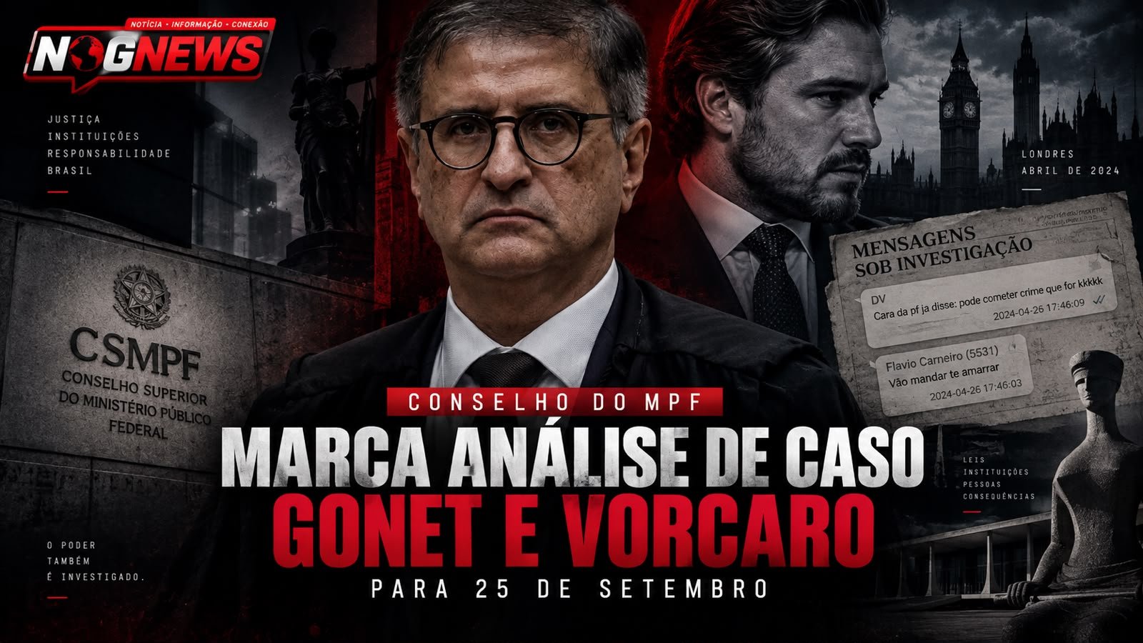 CONSELHO DO MPF MARCA PARA 25 DE SETEMBRO A ANÁLISE DO CASO GONET-VORCARO; NO STF, PGR DIZ QUE VIU O BANQUEIRO UMA VEZ SÓ