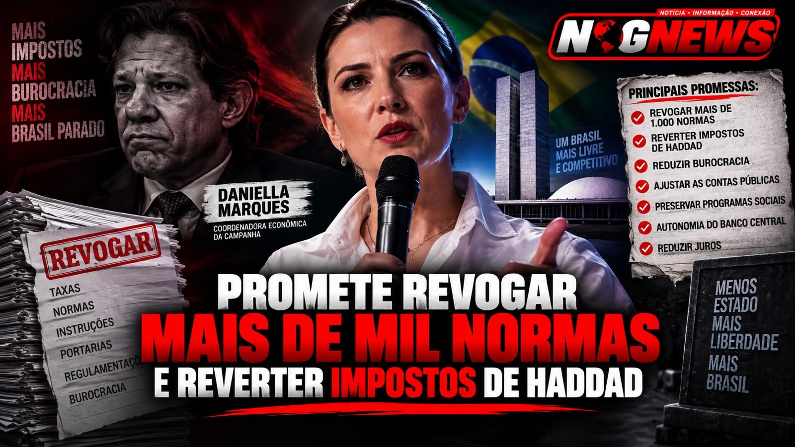 DANIELLA MARQUES PROMETE REVOGAR MAIS DE MIL NORMAS E DERRUBAR OS IMPOSTOS CRIADOS POR HADDAD