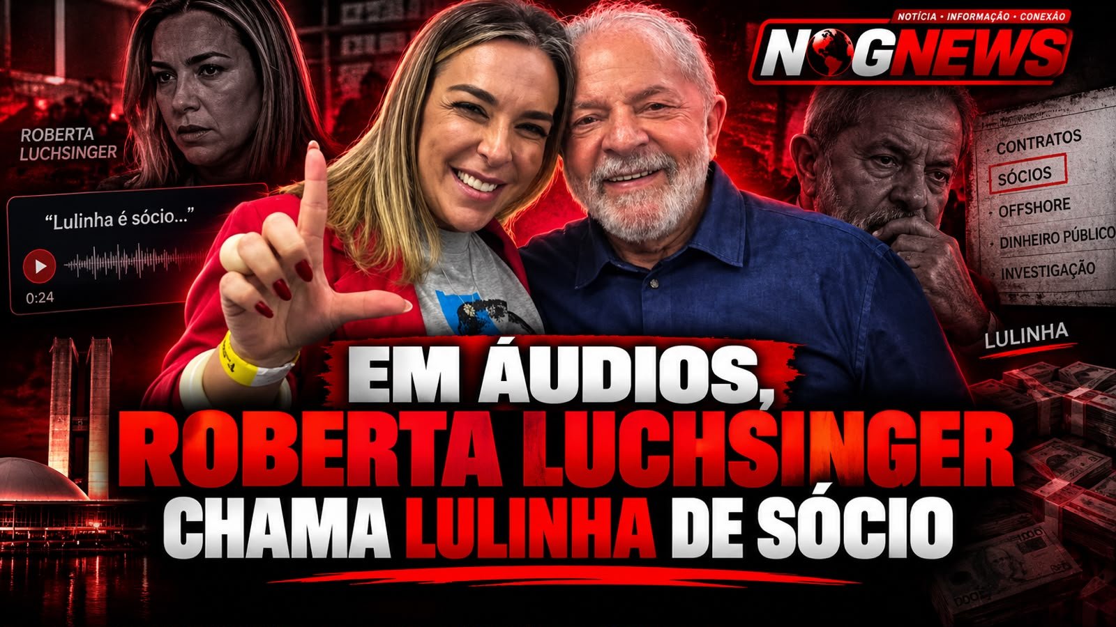EM ÁUDIOS E MENSAGENS, ROBERTA LUCHSINGER CHAMA LULINHA DE SÓCIO OITO VEZES