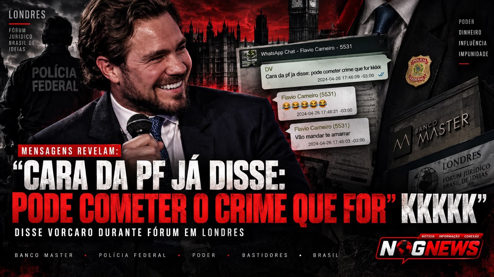 VORCARO DIZ EM MENSAGEM QUE "CARA DA PF" LIBEROU "CRIME QUE FOR", E A POLÍCIA FEDERAL NÃO CONTA QUEM É O CARA