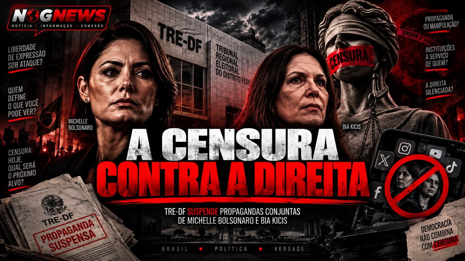 TRE-DF SUSPENDE PROPAGANDAS DE MICHELLE E BIA KICIS