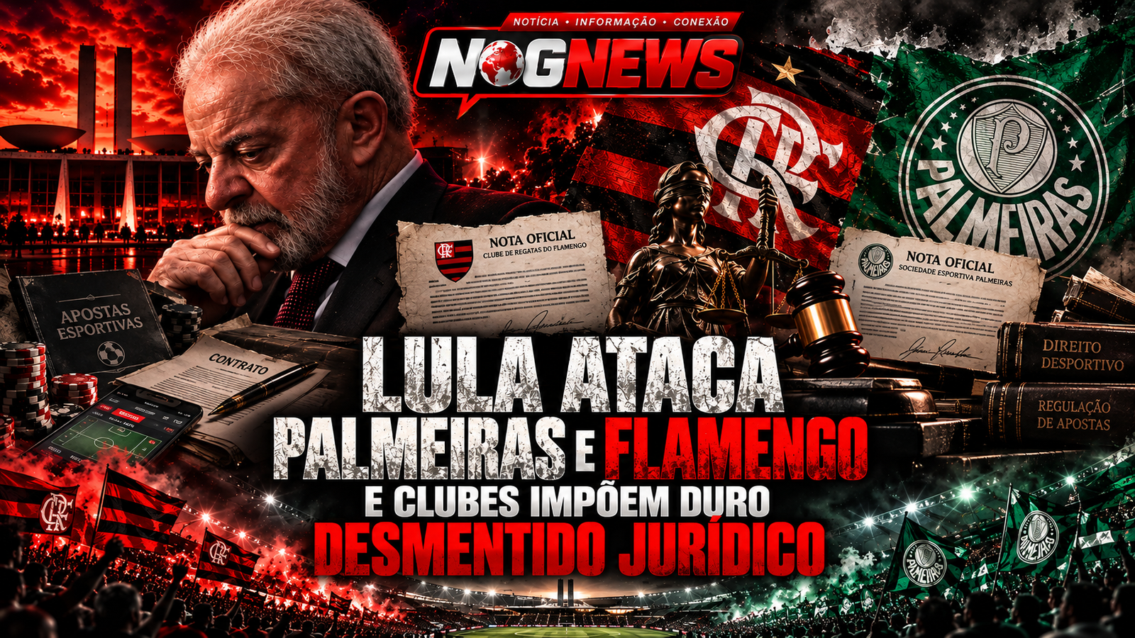 LULA ATACA PALMEIRAS E FLAMENGO E CLUBES IMPÕEM DURO DESMENTIDO JURÍDICO