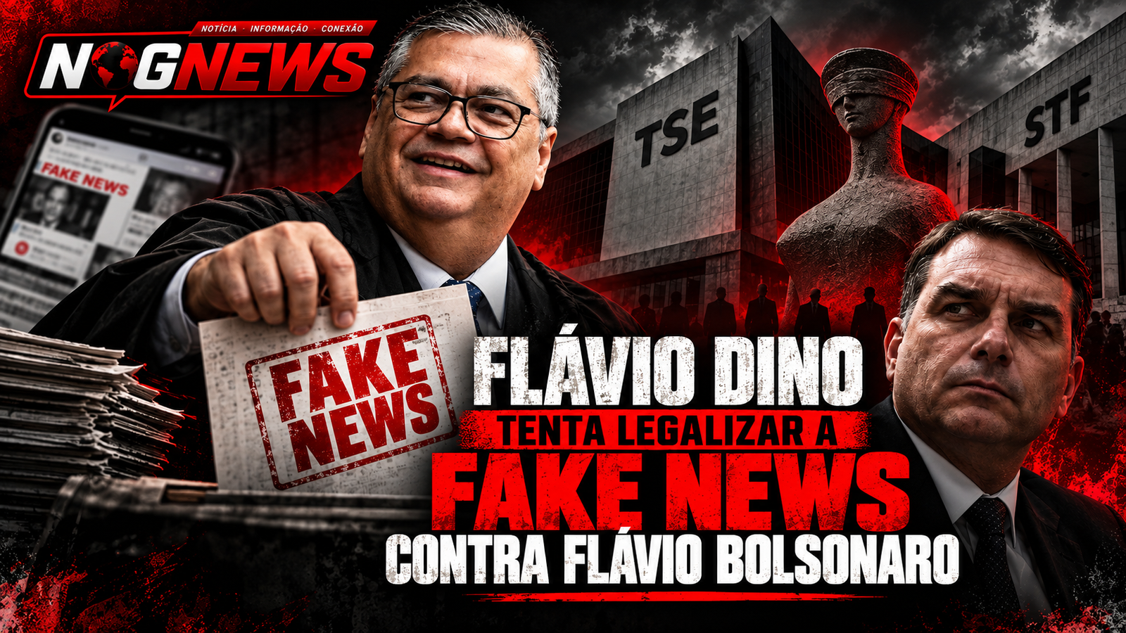 FLÁVIO DINO TENTA LEGALIZAR A FAKE NEWS CONTRA FLÁVIO BOLSONARO