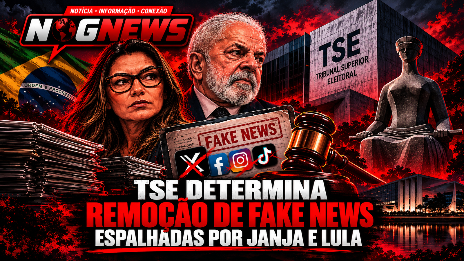 TSE DETERMINA REMOÇÃO DE FAKE NEWS ESPALHADAS POR JANJA E LULA